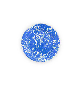 Enamelware 8" Flat Salad Plate Splatterware Blue