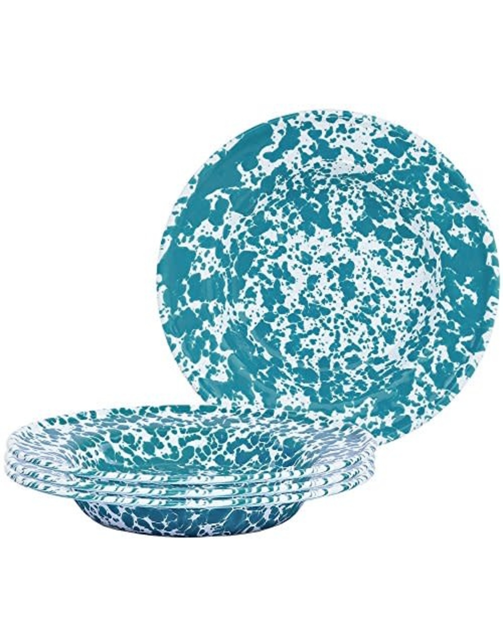 Turquoise Marble Splatter 8" Raised Salad Plate