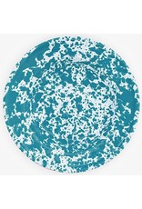 Enamelware 8" Raised Salad Plate Splatterware Turquoise