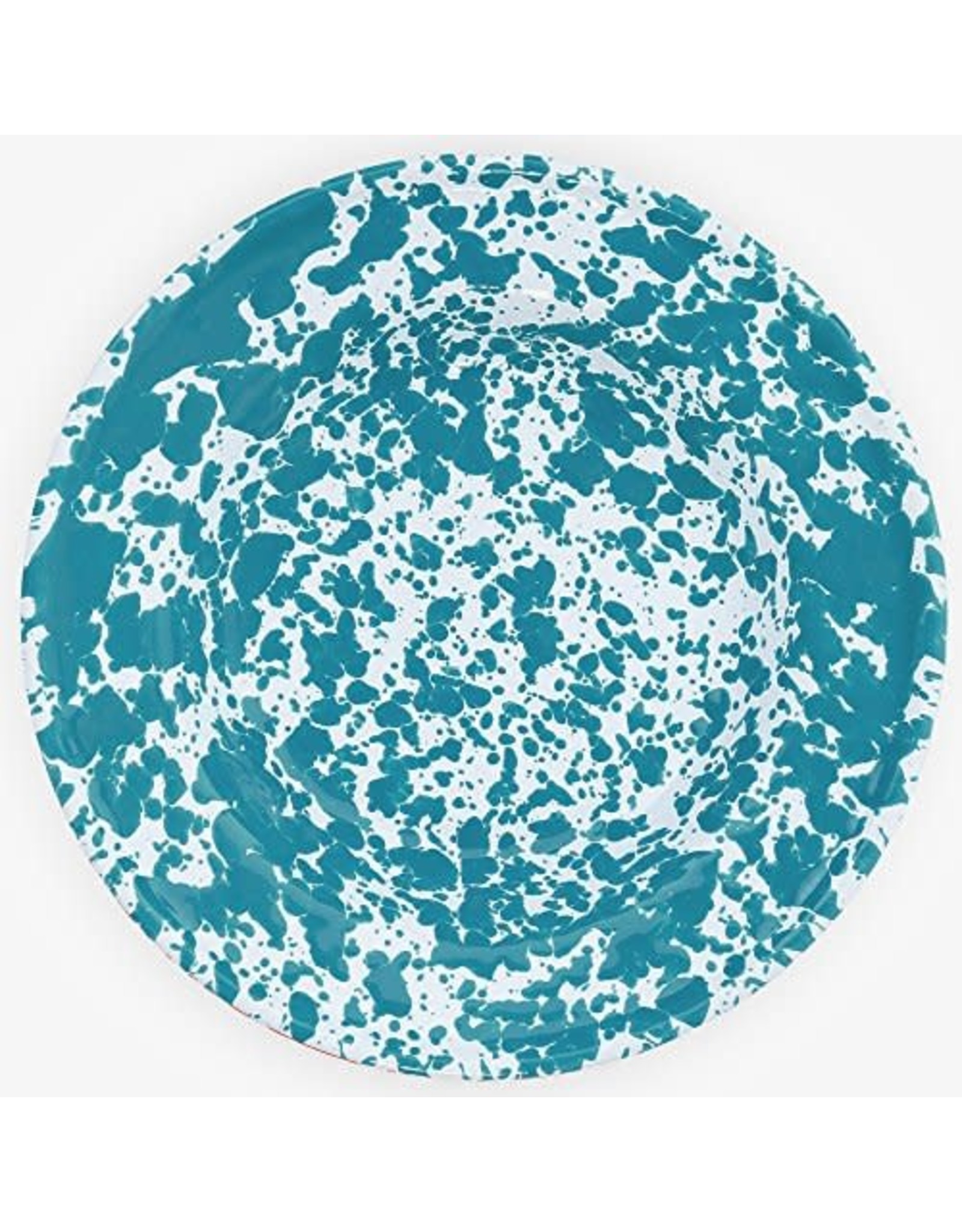 Enamelware 8" Raised Salad Plate Splatterware Turquoise
