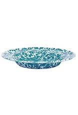 Enamelware 8" Raised Salad Plate Splatterware Turquoise