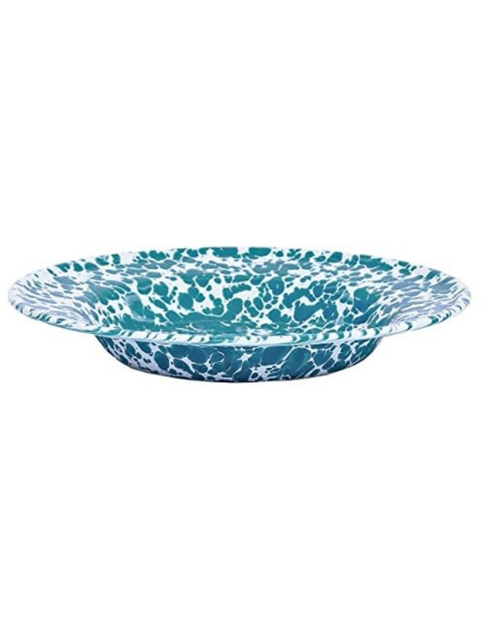 Enamelware 8" Raised Salad Plate Splatterware Turquoise