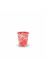 Enamelware 10 oz Short Tumbler Splatterware Red