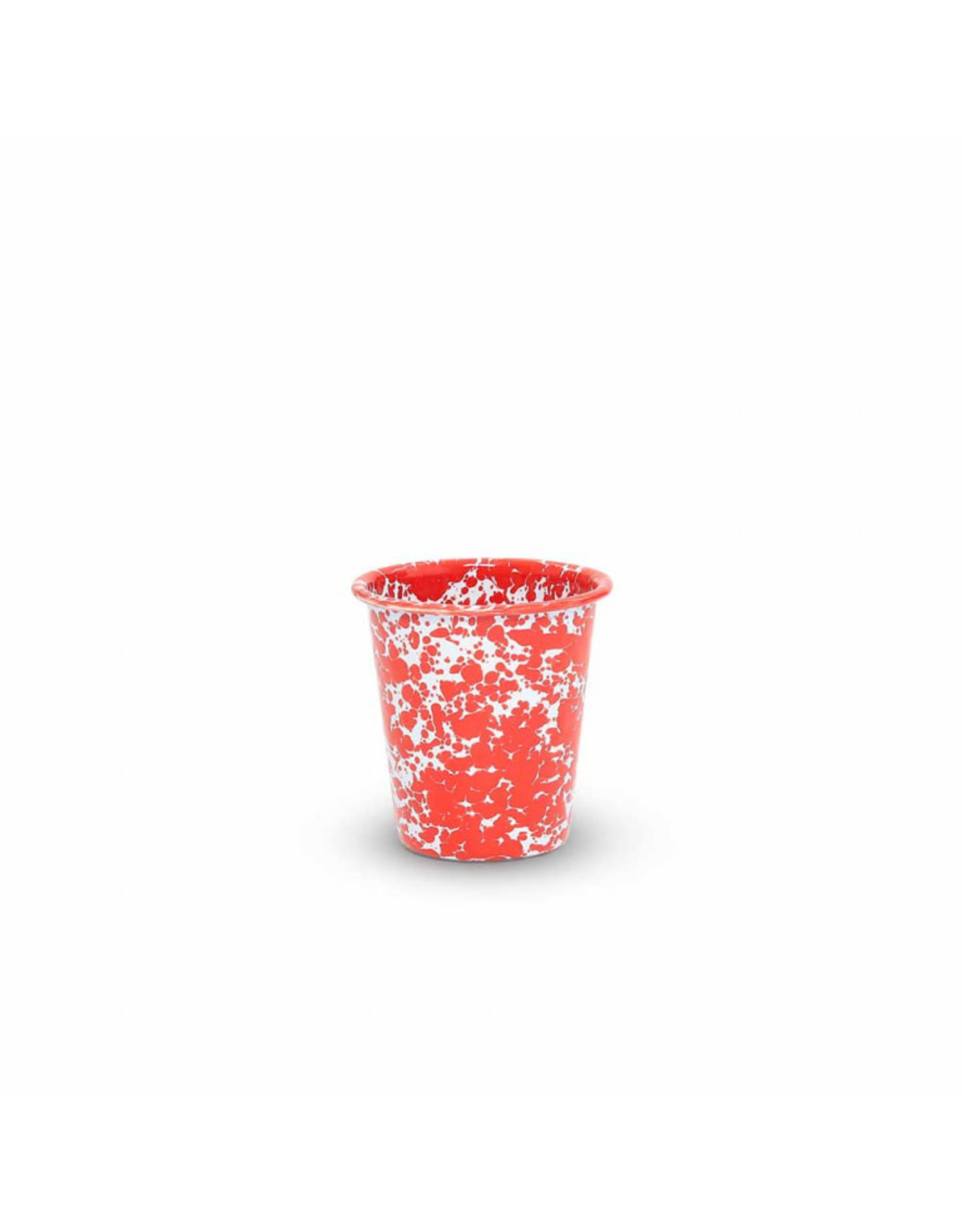 Enamelware 10 oz Short Tumbler Splatterware Red