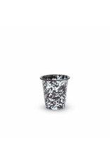 Enamelware 10 oz Short Tumbler Splatterware Black