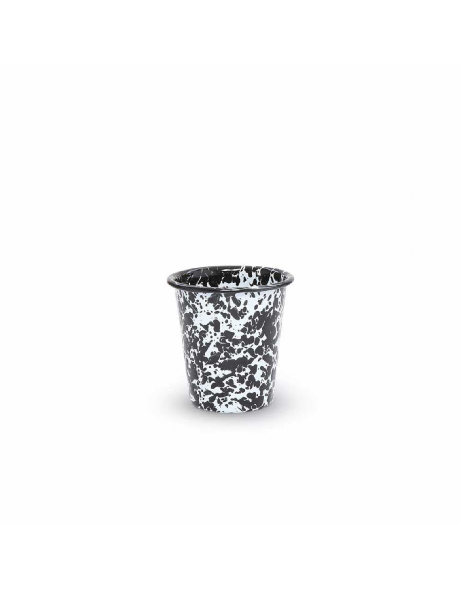 Enamelware 10 oz Short Tumbler Splatterware Black