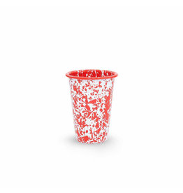 Enamelware 14 oz Tumbler Splatterware Red