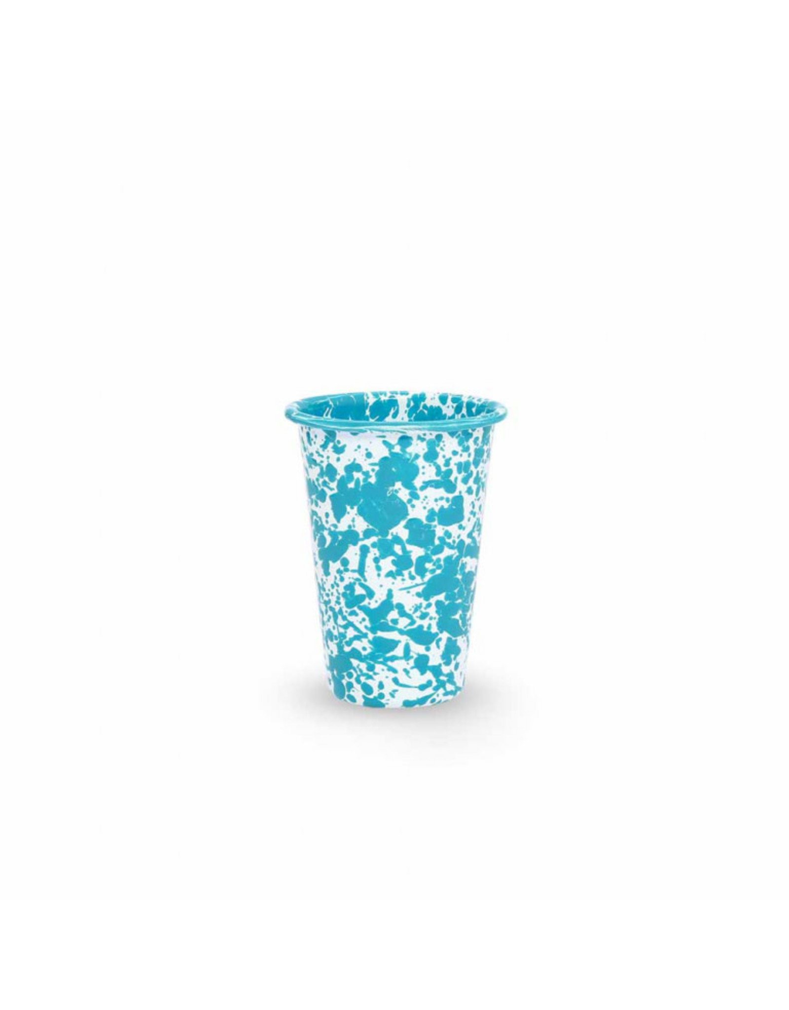 Enamelware 14 oz Tumbler Splatterware Turquoise