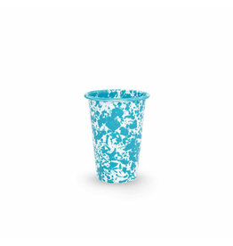 Enamelware 14 oz Tumbler Splatterware Turquoise