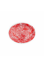 Red Marble Splatter Oval Platter