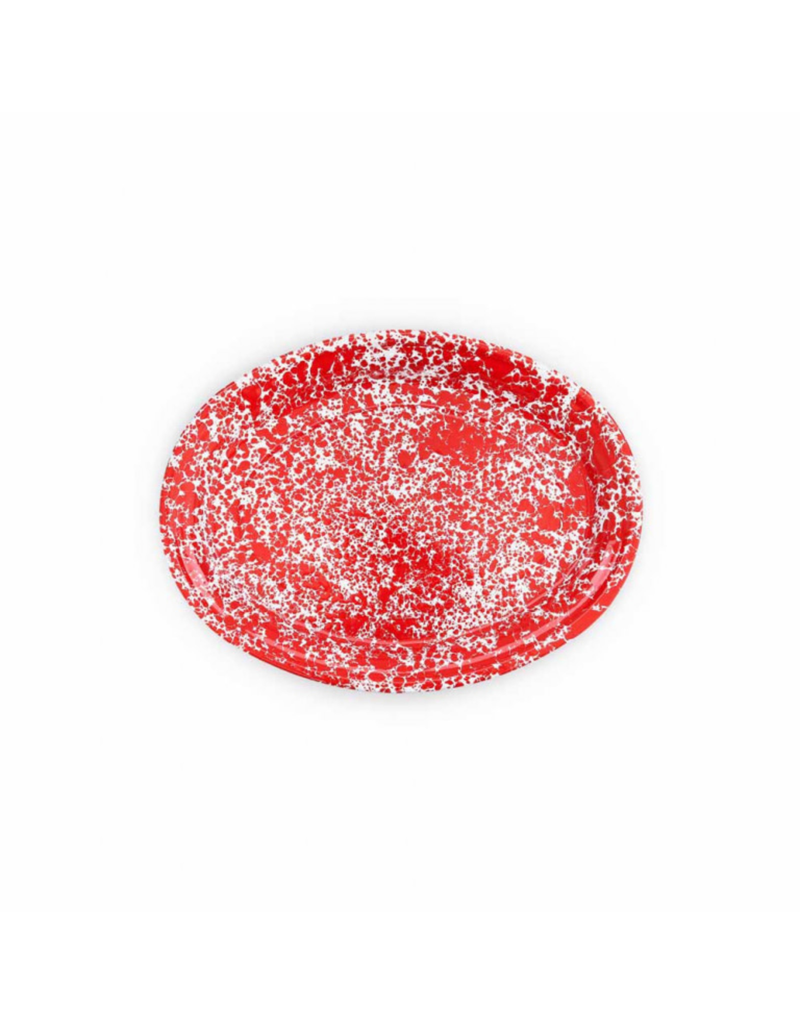 Enamelware Oval Platter Splatterware Red