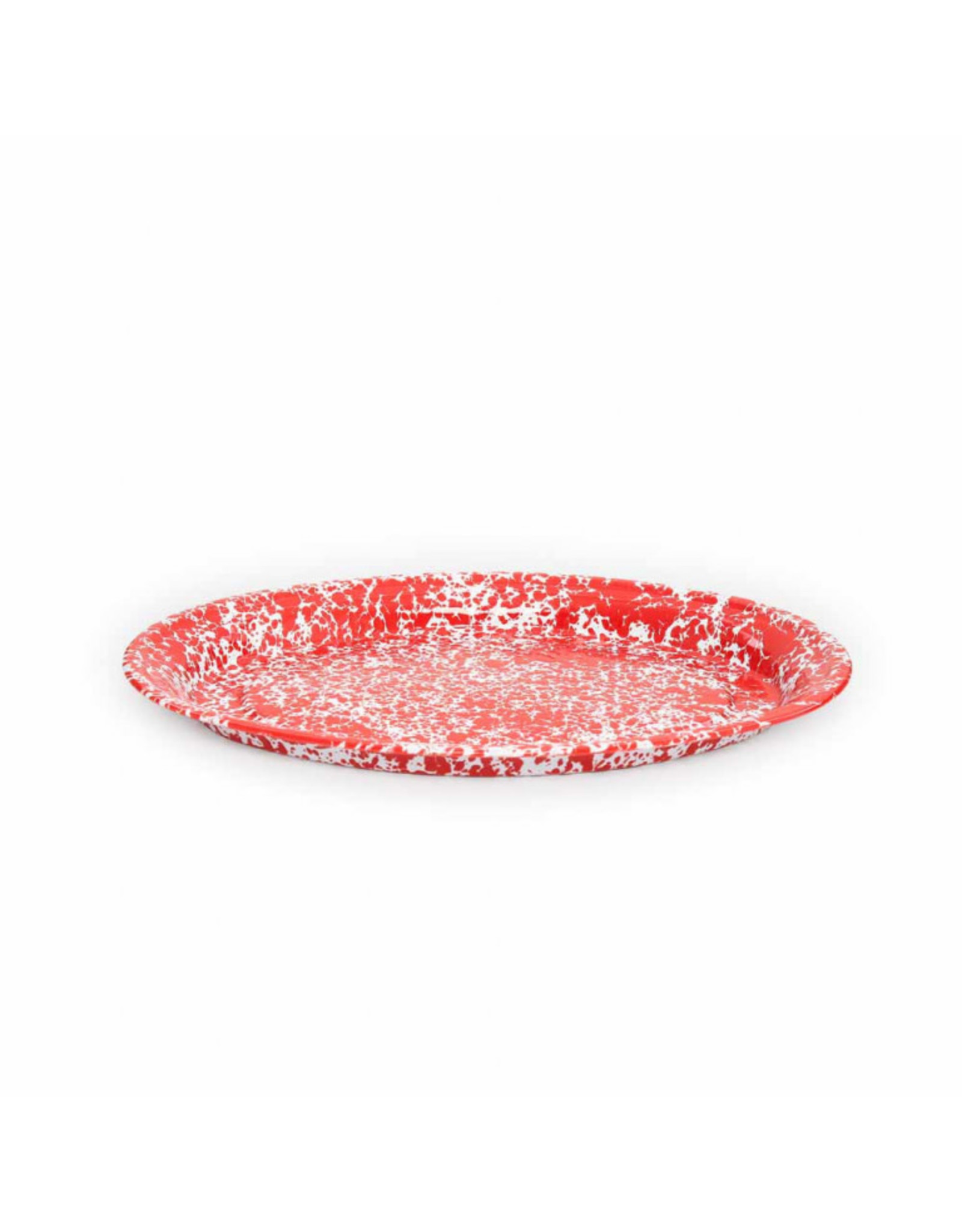Enamelware Oval Platter Splatterware Red
