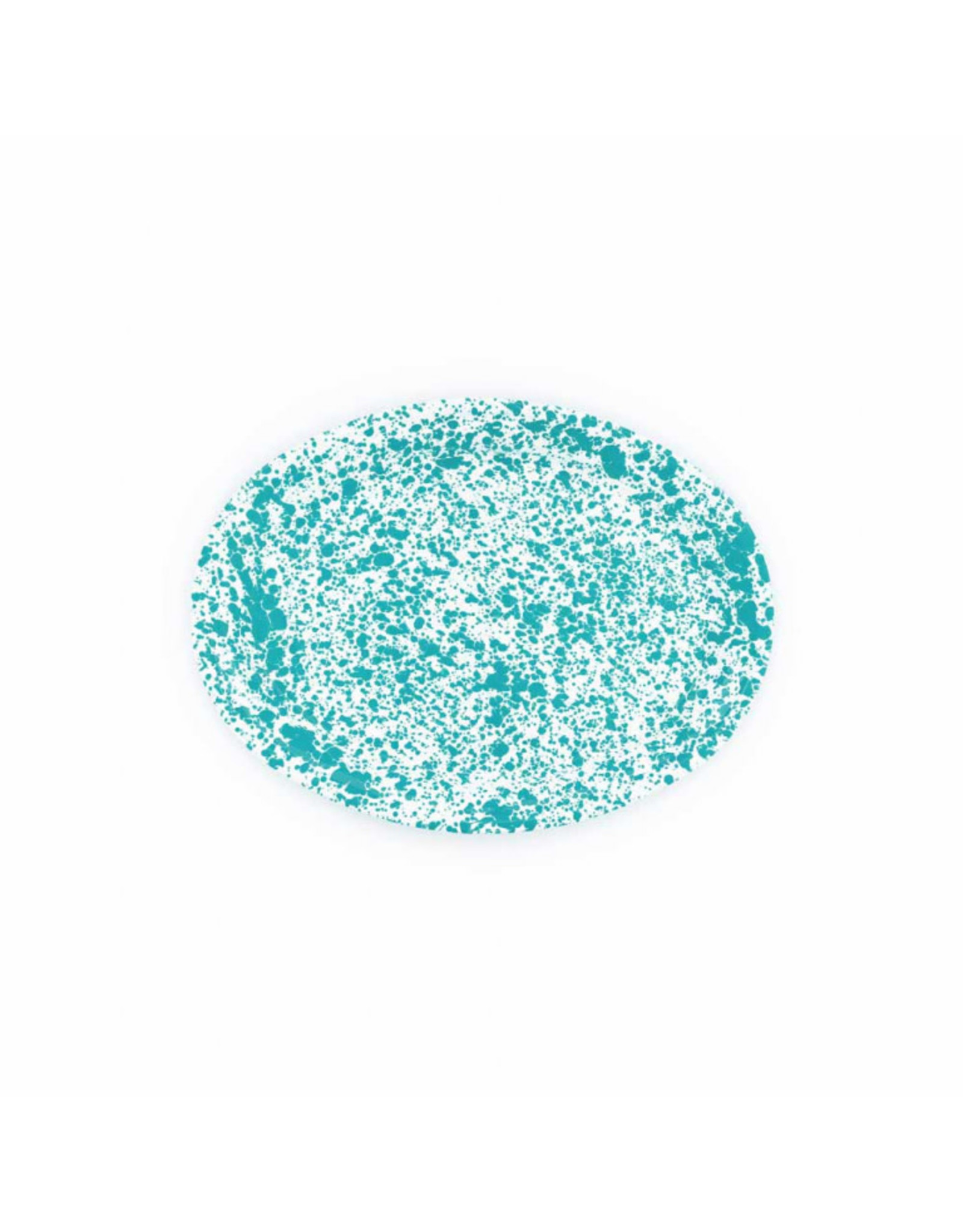 Enamelware Oval Platter Splatterware Turquoise