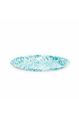 Enamelware Oval Platter Splatterware Turquoise