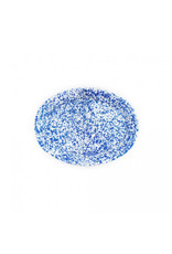 Enamelware Oval Platter Splatterware Blue