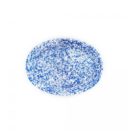 Enamelware Oval Platter Splatterware Blue