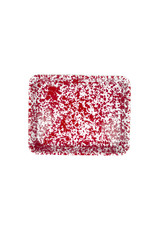 Red Marble Splatter Small Rectangular Tray