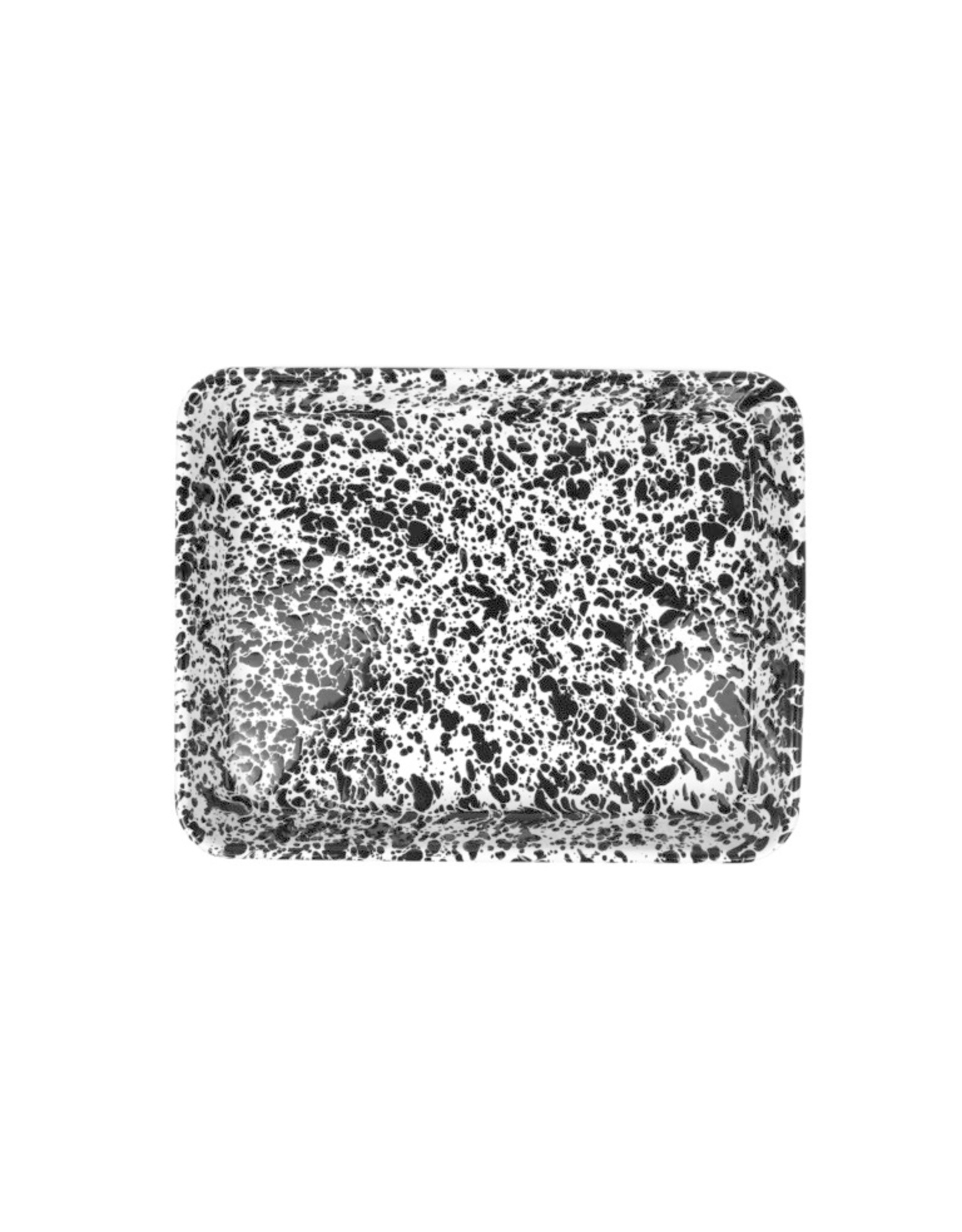 Enamelware Small Rectangular Tray Splatterware Black