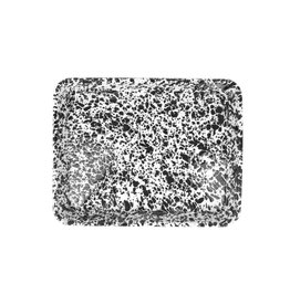 Enamelware Small Rectangular Tray Splatterware Black