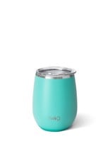 Swig Life 14 oz Matte Aqua Swig Stemless Wine Cup