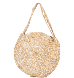 Handmade Round Braided Tote Bag Natural