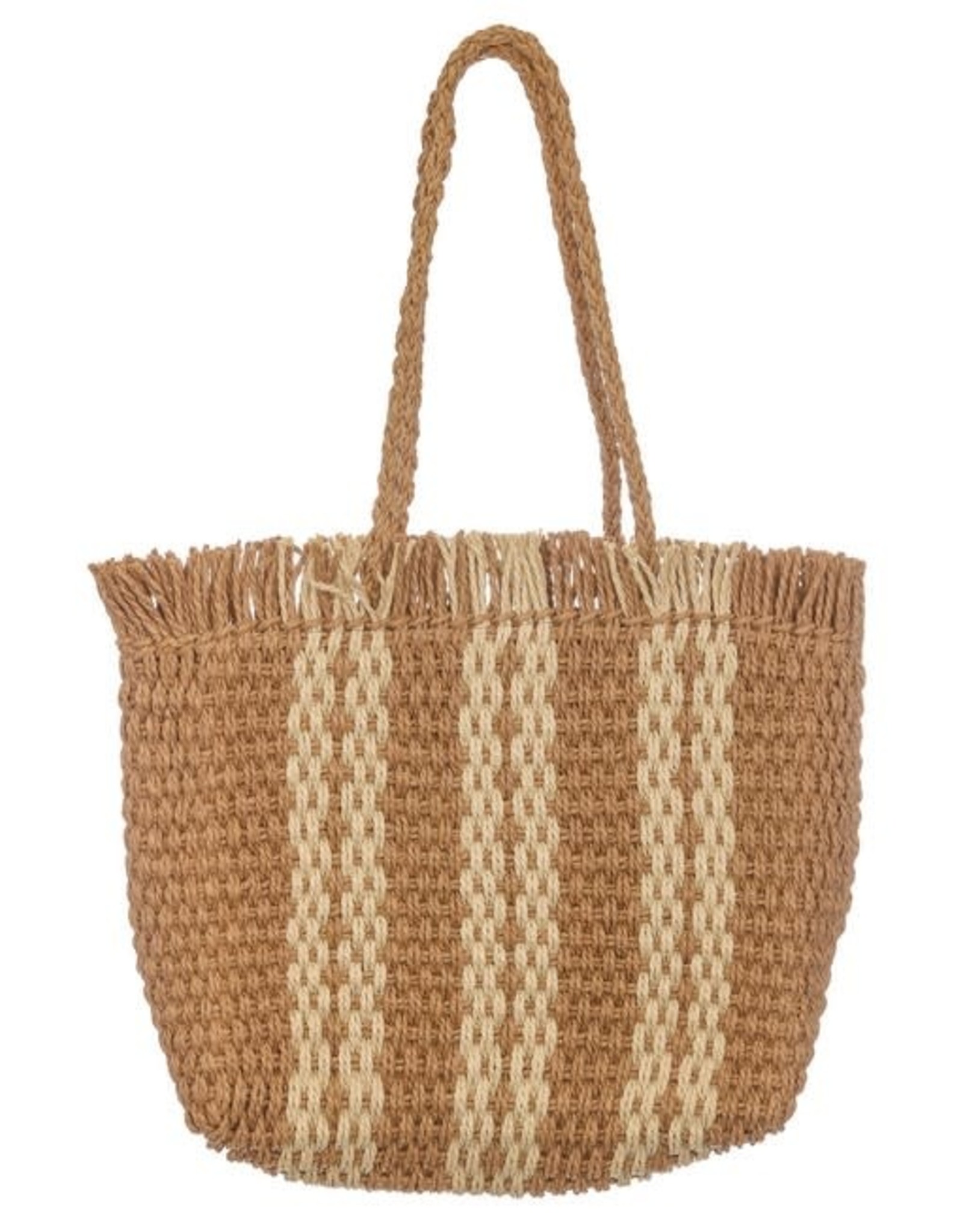 Square Straw Weave Tote Bag