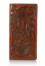 Nocona Pro Floral Tooled Checkbook Cover