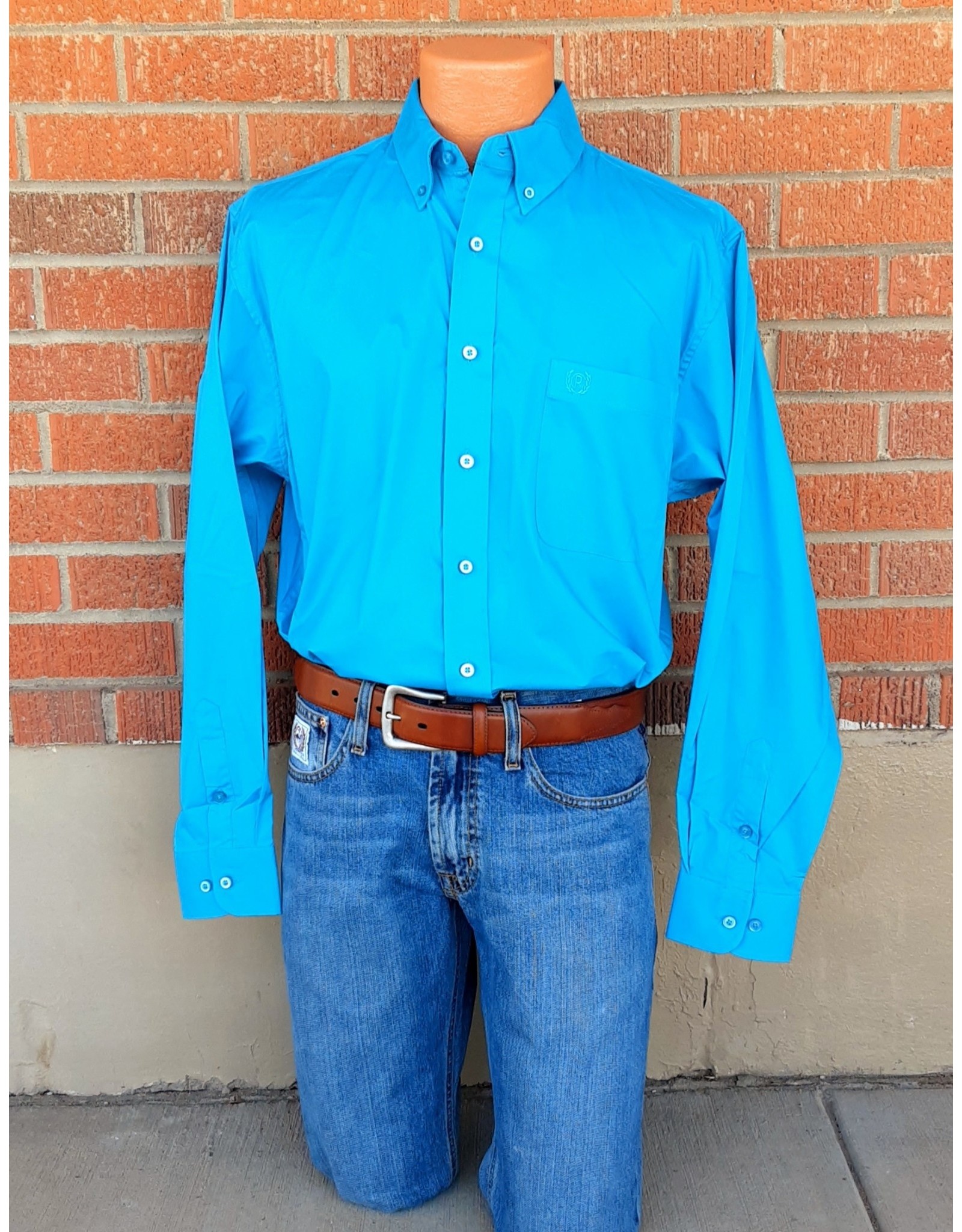 Panhandle Solid Color Long Sleeve Button Down Shirt