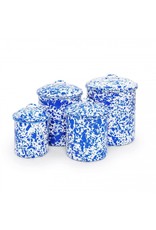 Enamelware 4-pc Canister set Splatterware Blue