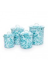 Turquoise Marble Splatter 4-pc Canister Set