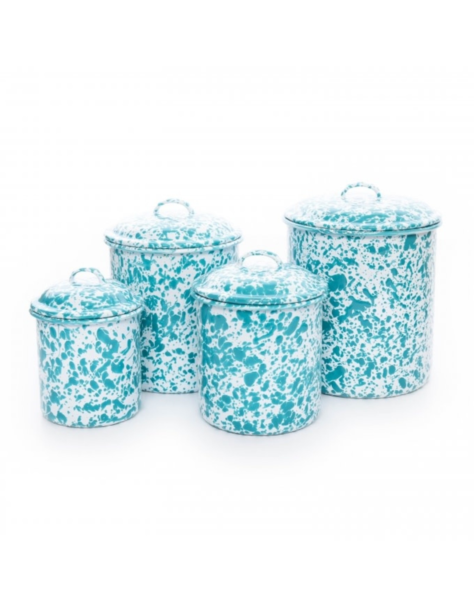 Turquoise Marble Splatter 4-pc Canister Set