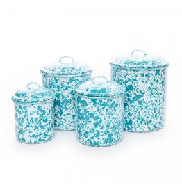 Turquoise Marble Splatter 4-pc Canister Set