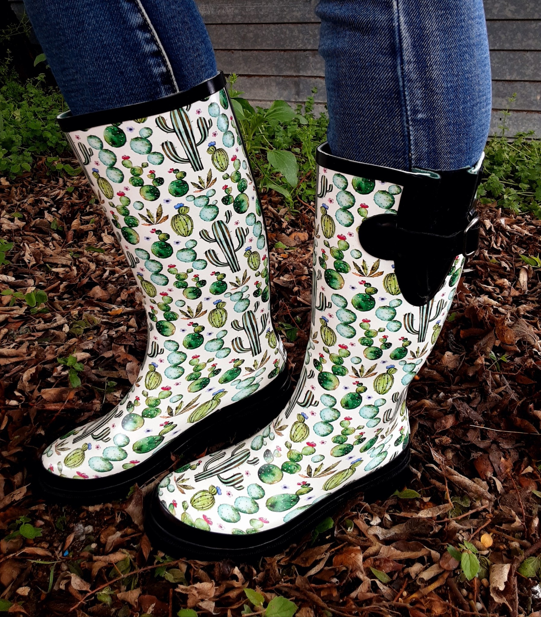 cactus rain boots