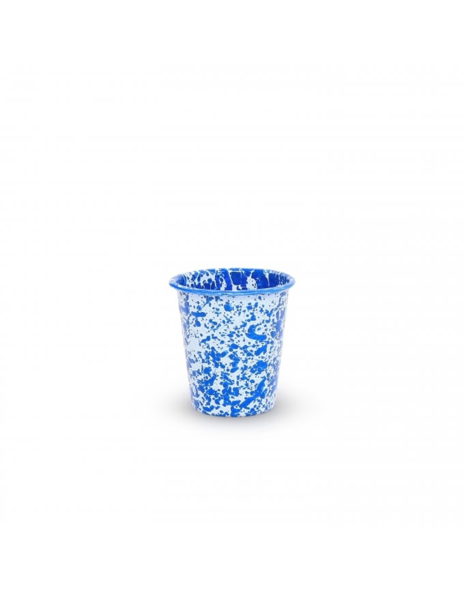 Enamelware 10 oz. Short Tumbler Splatterware Blue