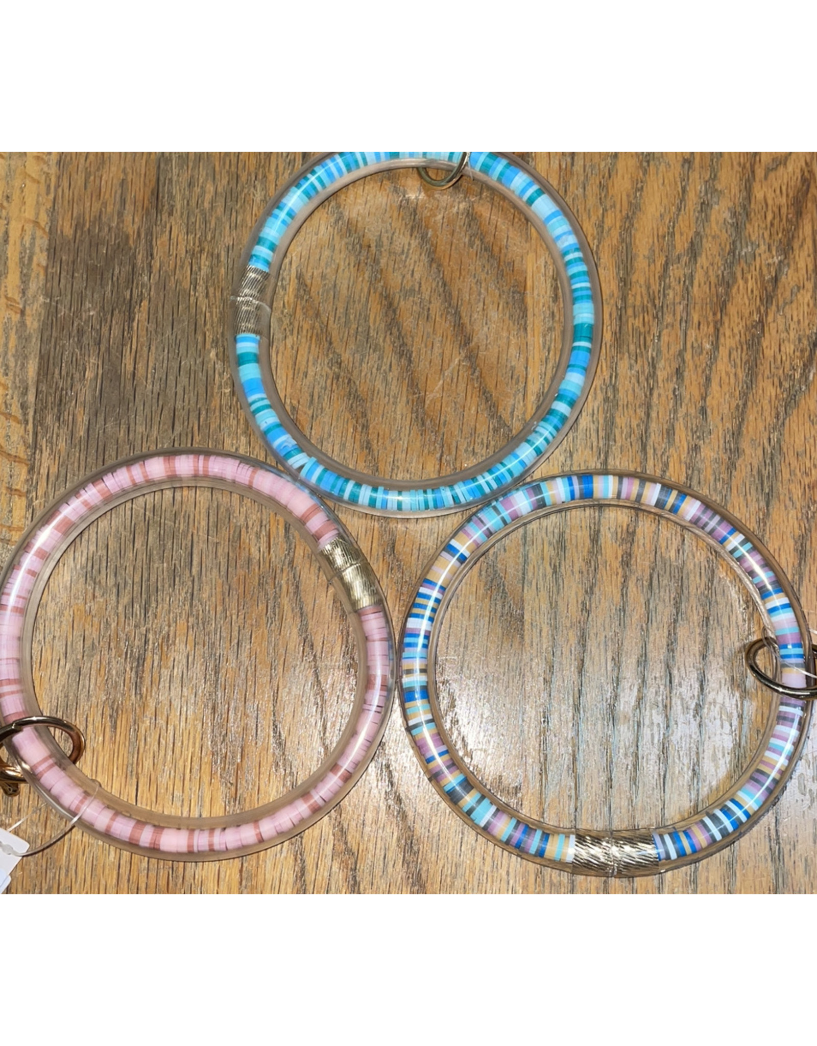 Serape Flat Beaded Key Ring Bracelet