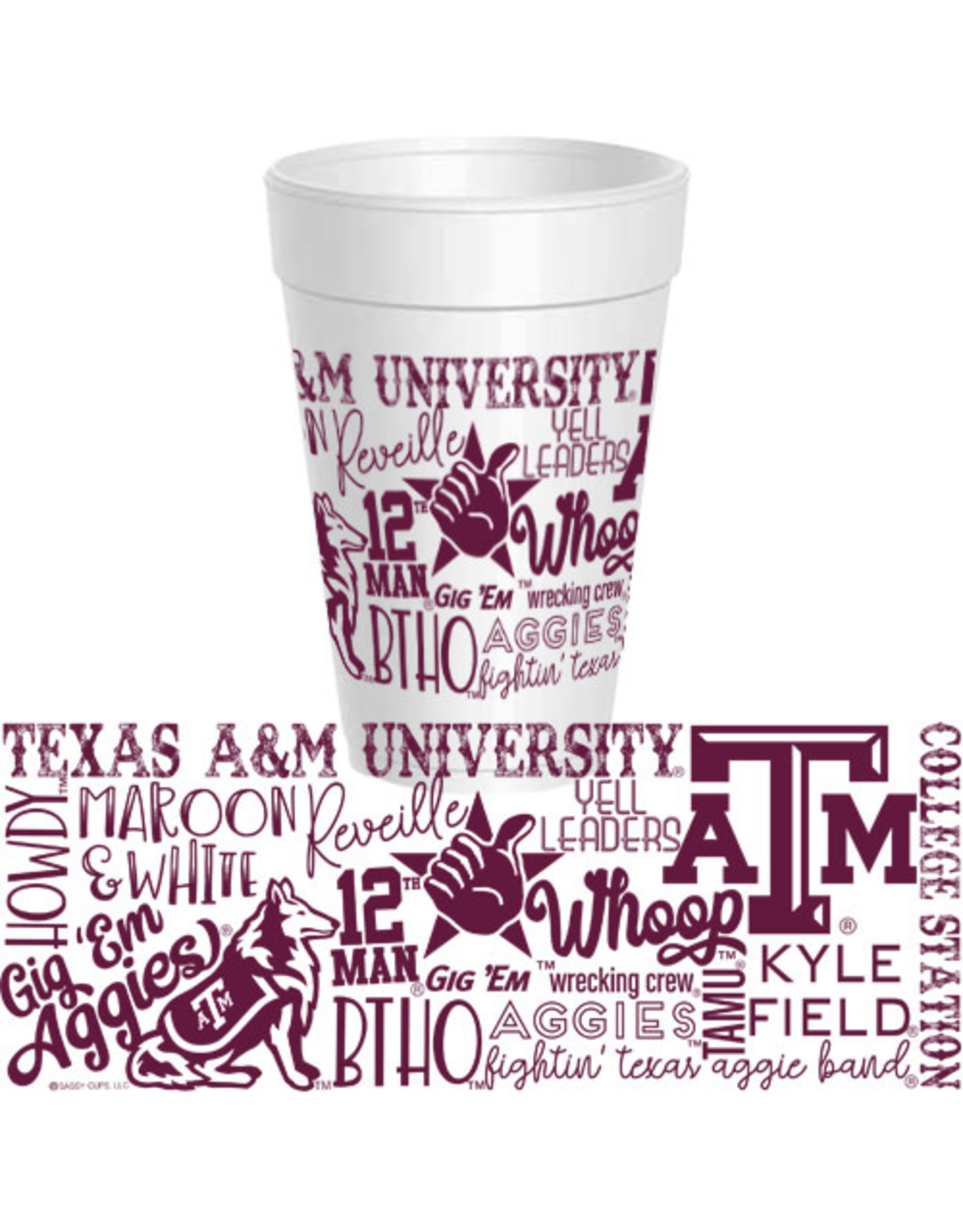 A&M Font Wrap Cups - Set of 10