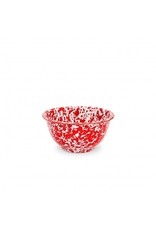 Red Marble Splatter 14 oz. Small Footed Bowl