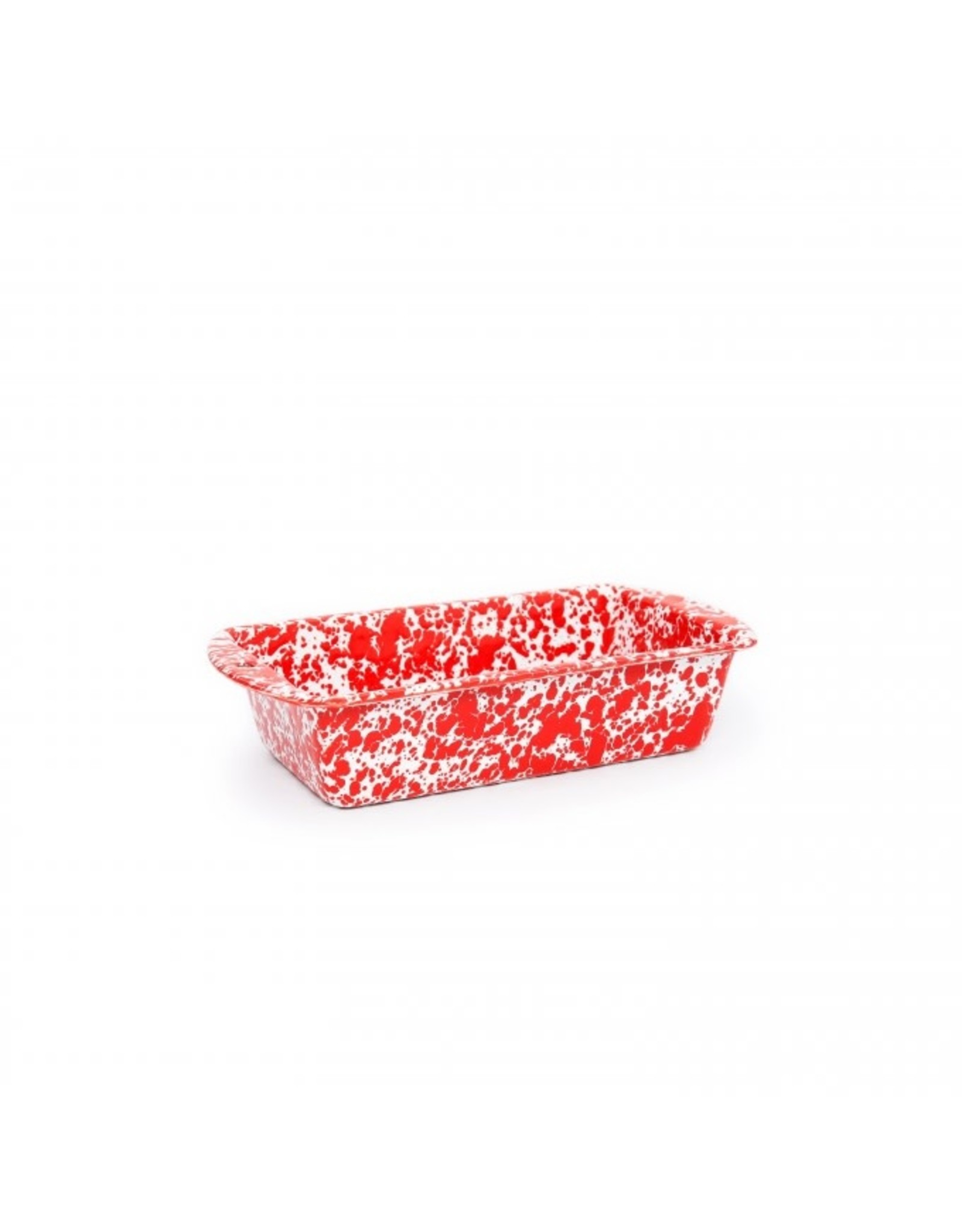 Enamelware Loaf Pan Splatterware Red