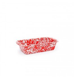 Enamelware Loaf Pan Splatterware Red