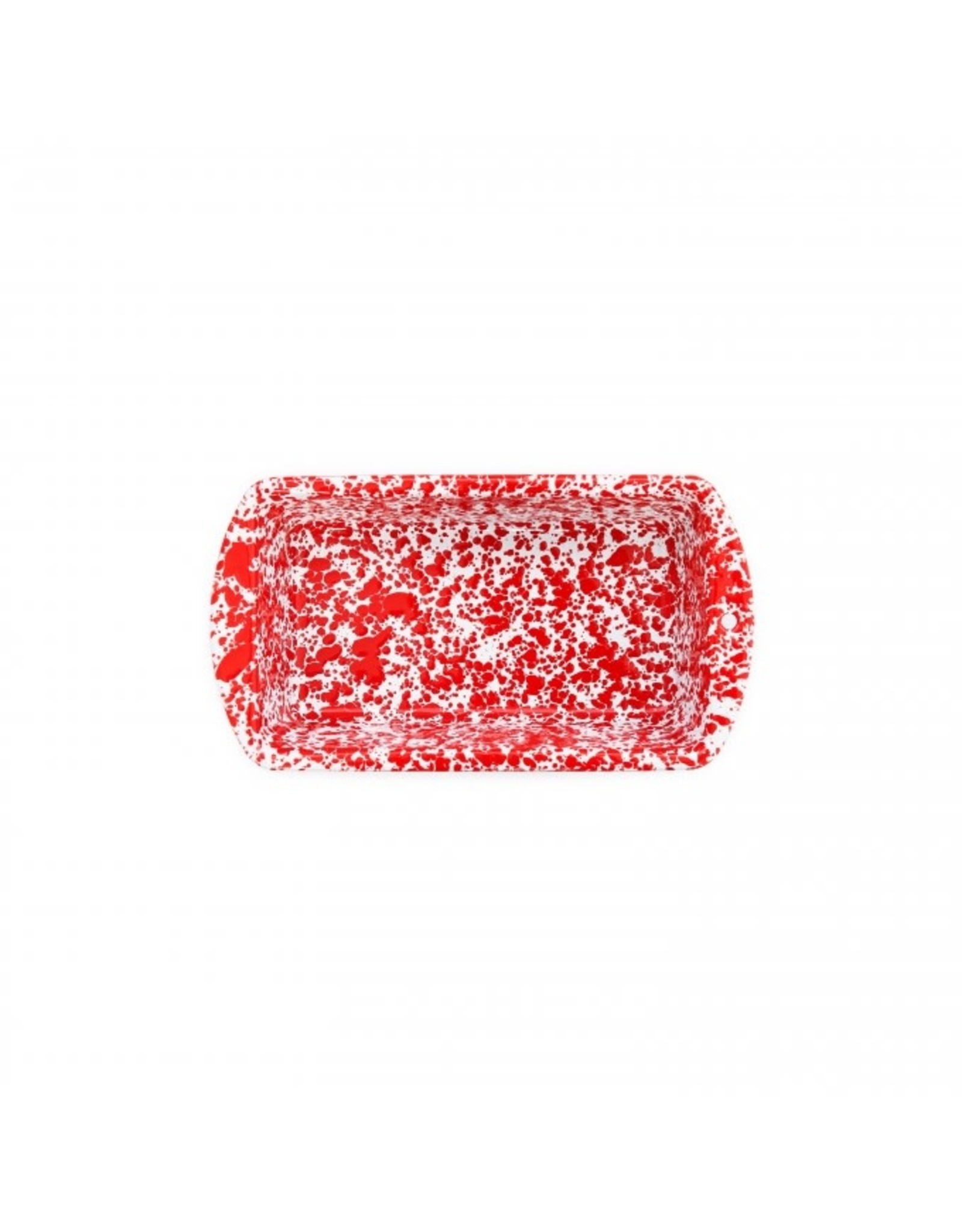 Enamelware Loaf Pan Splatterware Red
