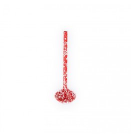 Enamelware 12" Ladle Splatterware Red