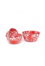 Enamelware 3-pc Mixing Bowl Set Splatterware Red