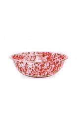 Enamelware 8 qt. Medium Basin Splatterware Red