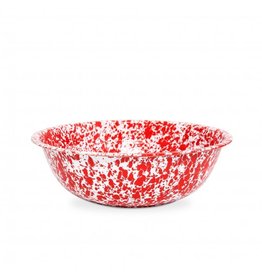 Enamelware 8 qt. Medium Basin Splatterware Red