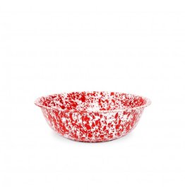 Enamelware 4 qt. Small Basin Splatterware Red