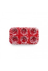 Red Marble Splatter 6 Cup Muffin Tin