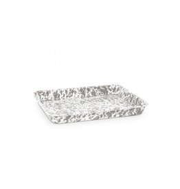 Enamelware Small Rectangle Tray Splatterware Grey
