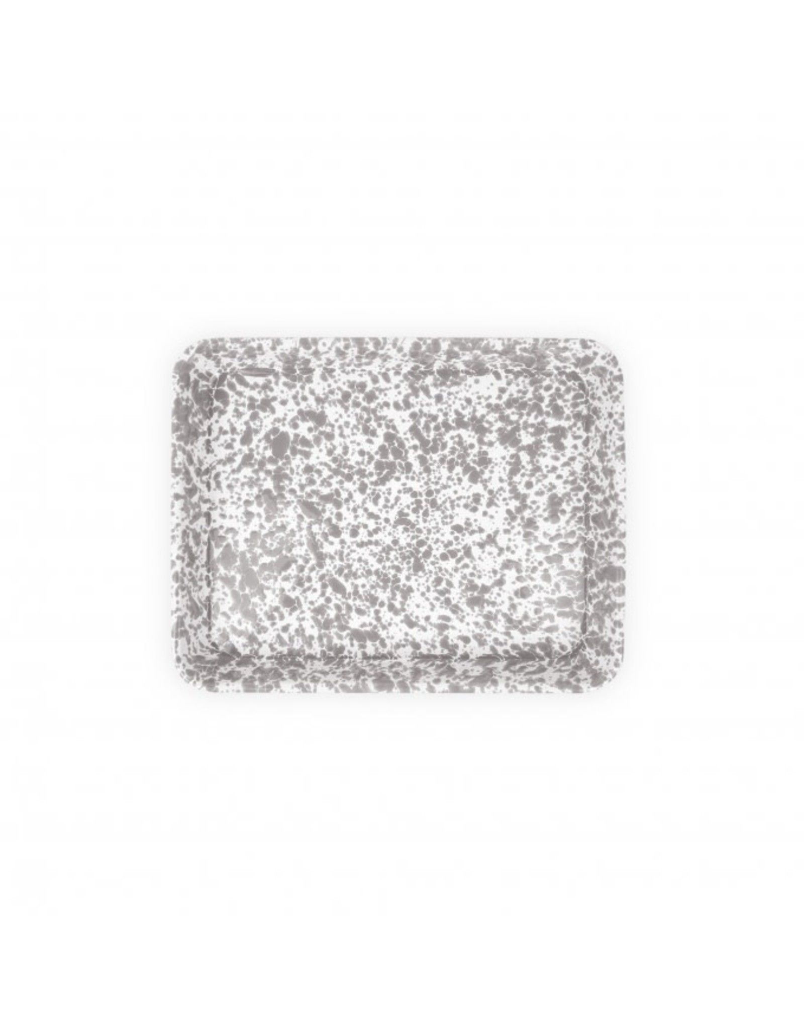 Enamelware Small Rectangle Tray Splatterware Grey