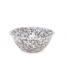 Enamelware 1.5 qt Serving Bowl Splatterware Grey