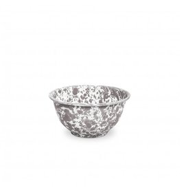 Enamelware 14 oz Small Footed Bowl Splatterware Grey